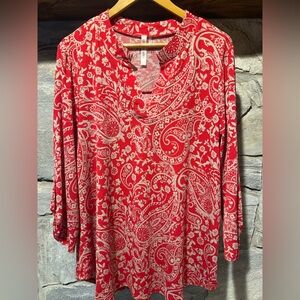 Red Paisley Women's Top